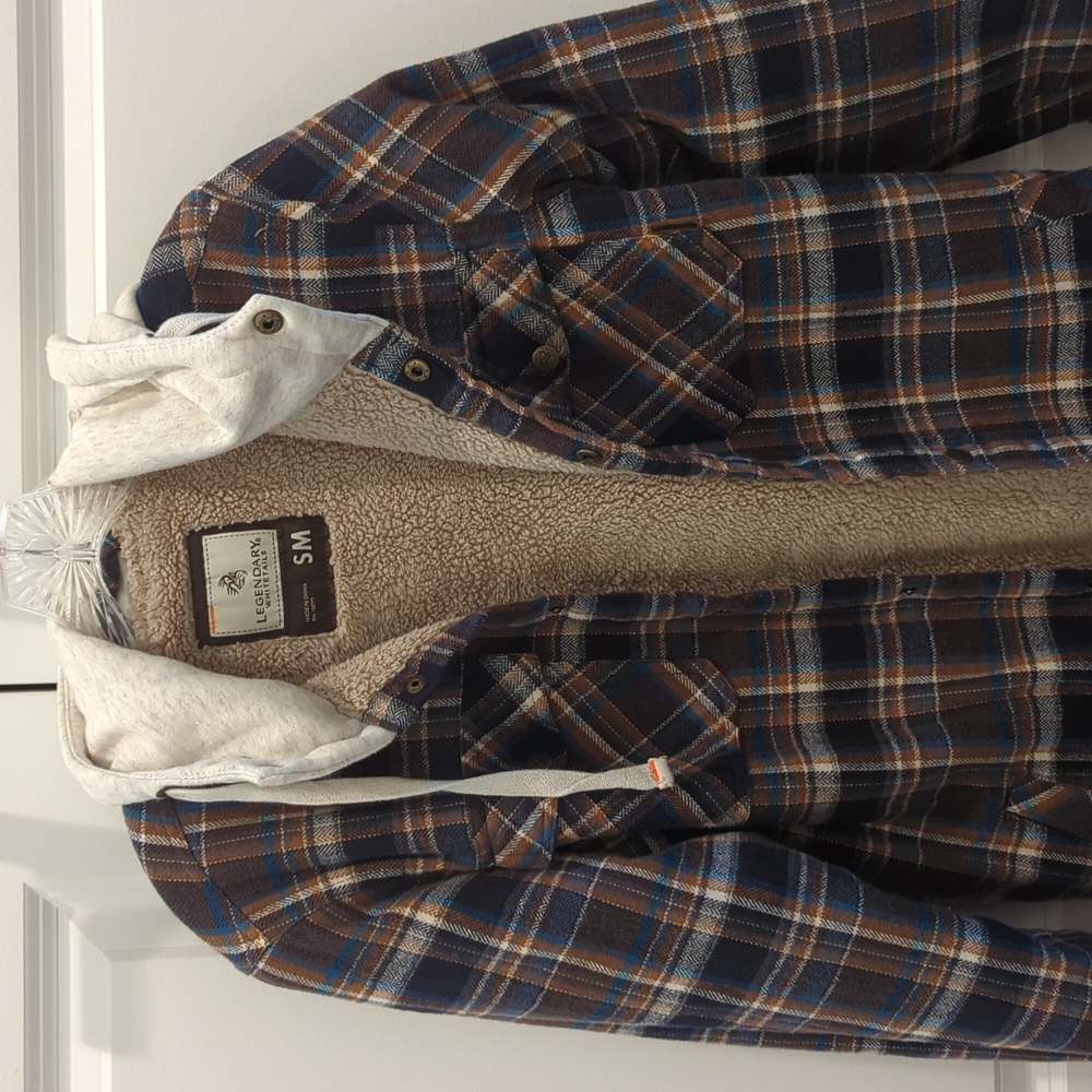 Legendary Whitetails Men's Camp Night Berber Lined Hooded Flannel Shirt Jacket